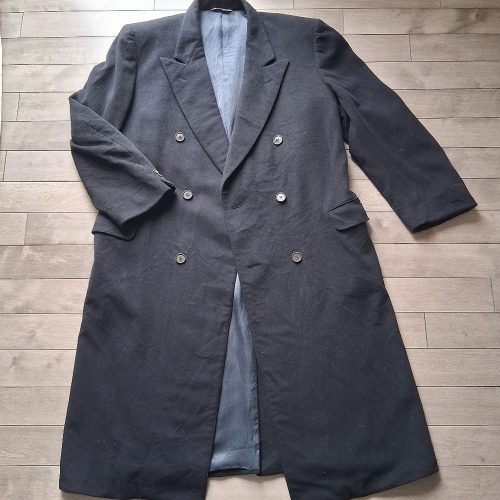 Canali Men's 100% Cashmere Loro Piana Coat Navy Blue GUC Men 46 XL